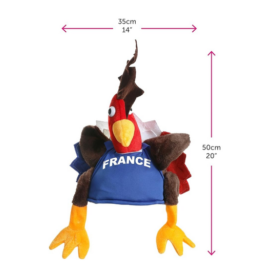 Perruque Coq Équipe de France | Chapeau Coq Français