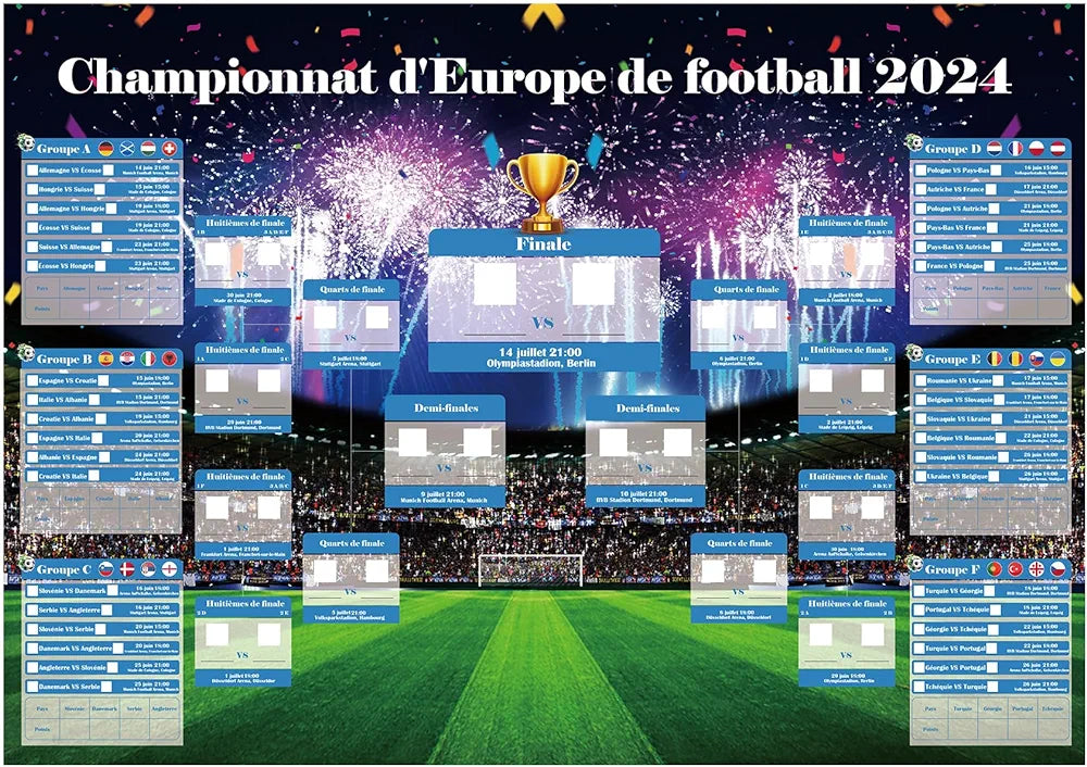 UEFA EURO 2024 Calendar Poster | Poster EURO Football Championship 2024